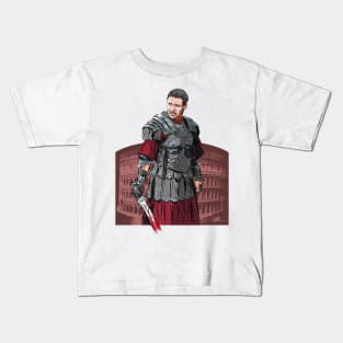 Russell Crowe - An illustration by Paul Cemmick Kids T-Shirt